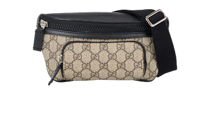 Belt Bag, &pound;395, Handbags, Beige/Black, Canvas, Front view